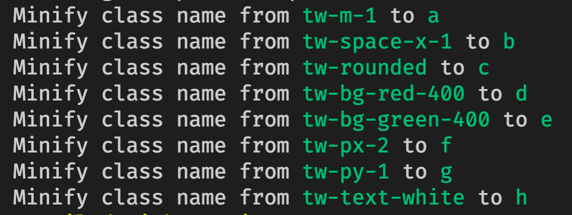 Minify Class Names